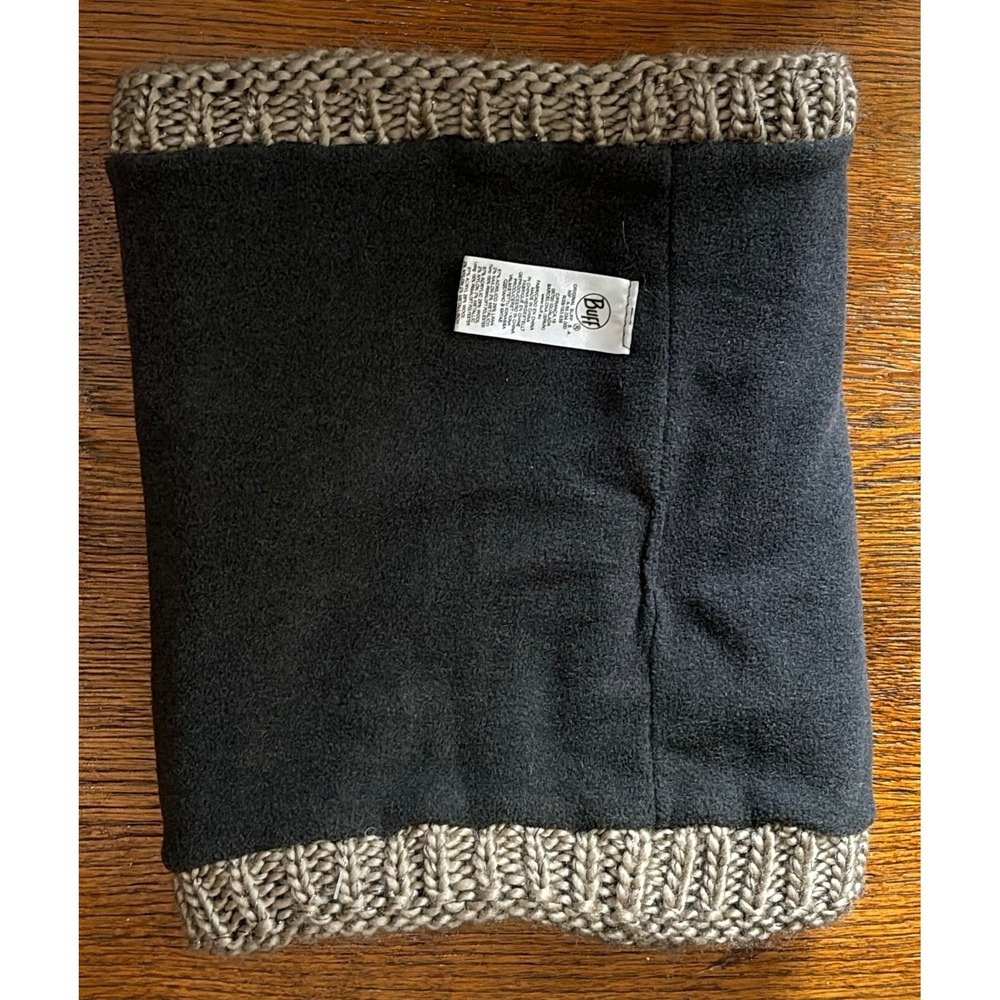Tan/metallic wool blend neck warmer by Buff 11x19" Spain - Picture 4 of 4